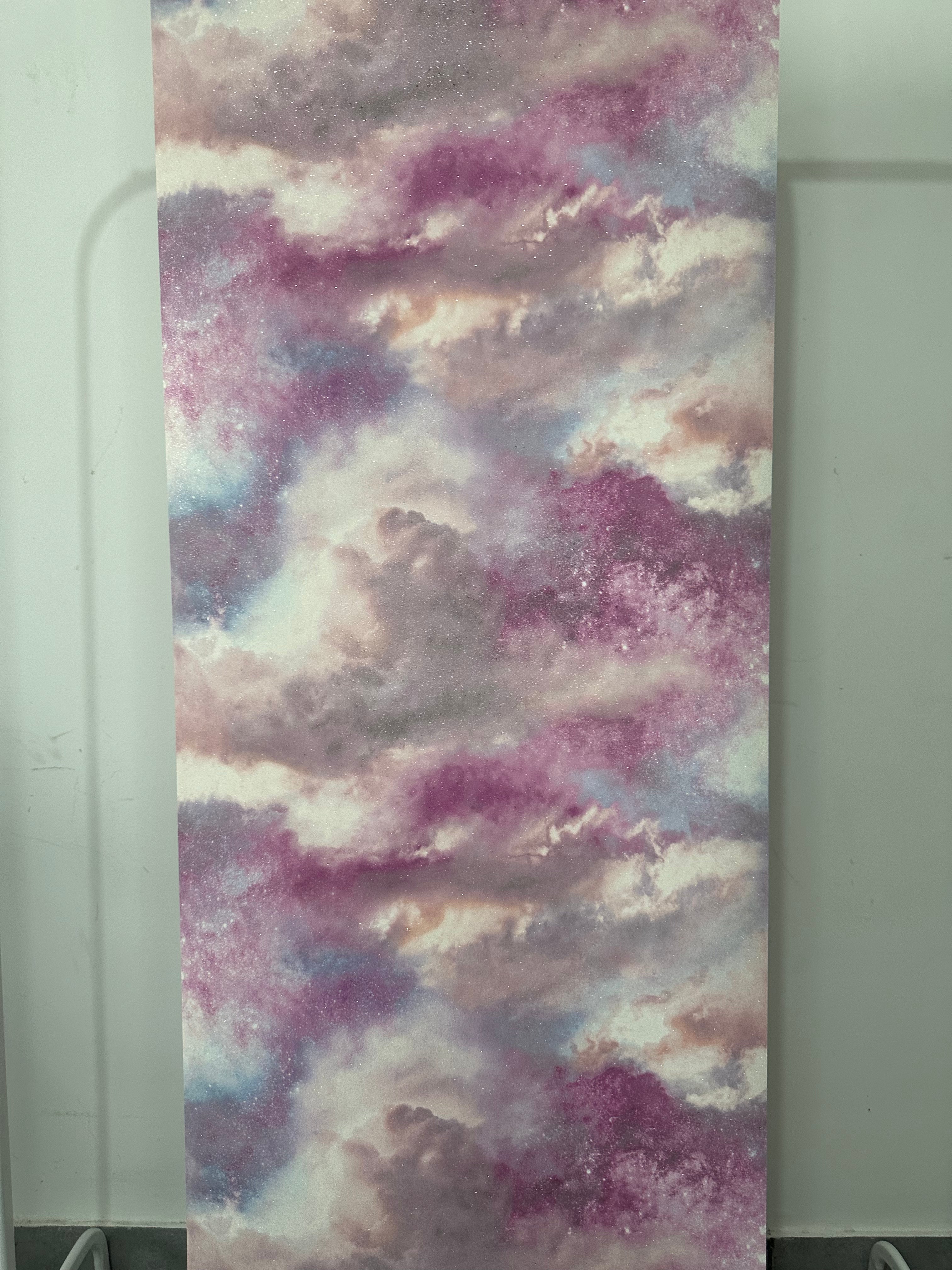 Papier peint nuage rose/blanc 0,53x10m