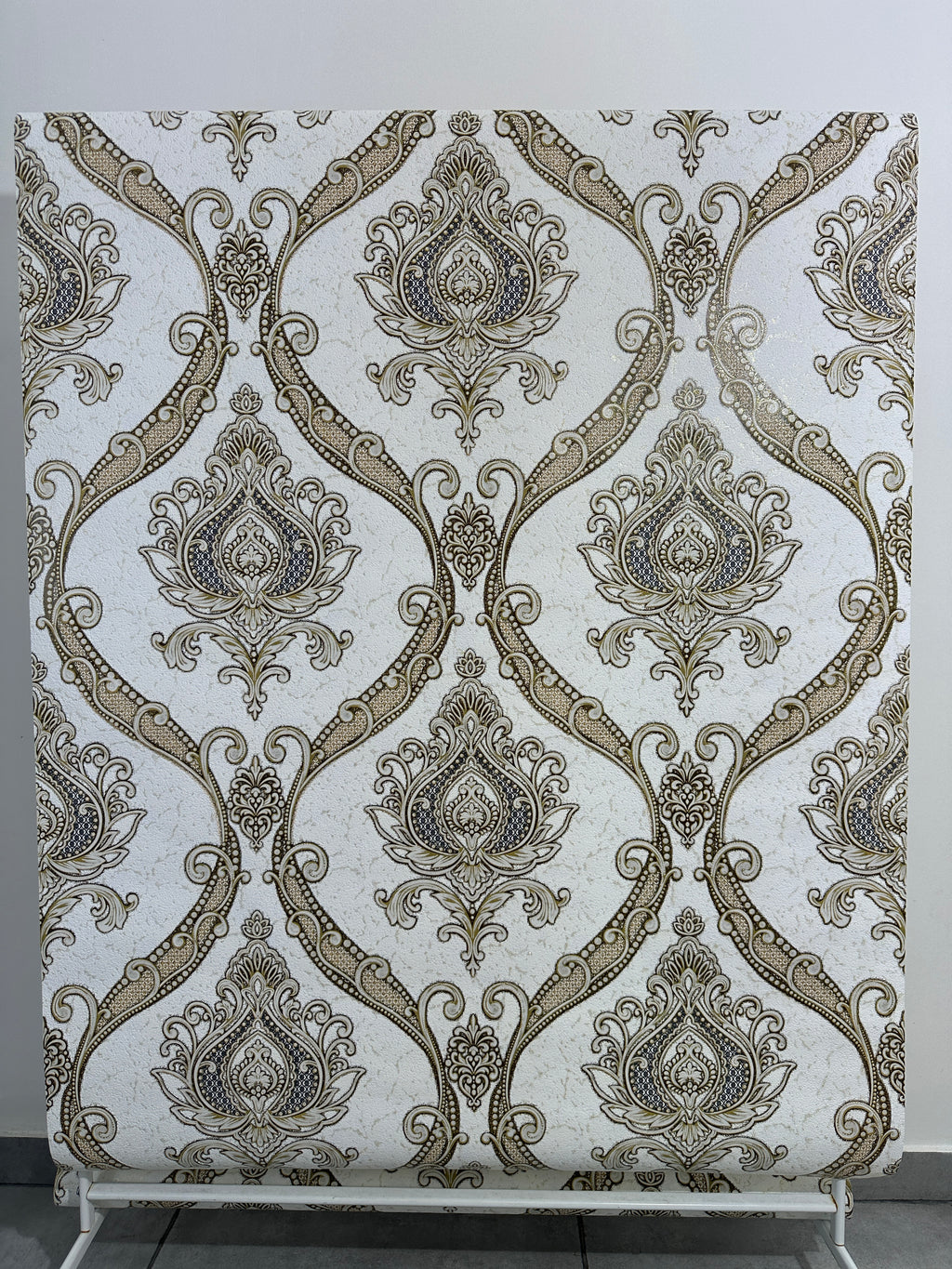 Papier peint baroque blanc or 1,06x10m