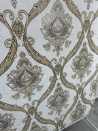 Papier peint baroque blanc or 1,06x10m