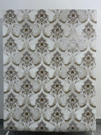 Papier peint baroque marron blanc 1,06x10m