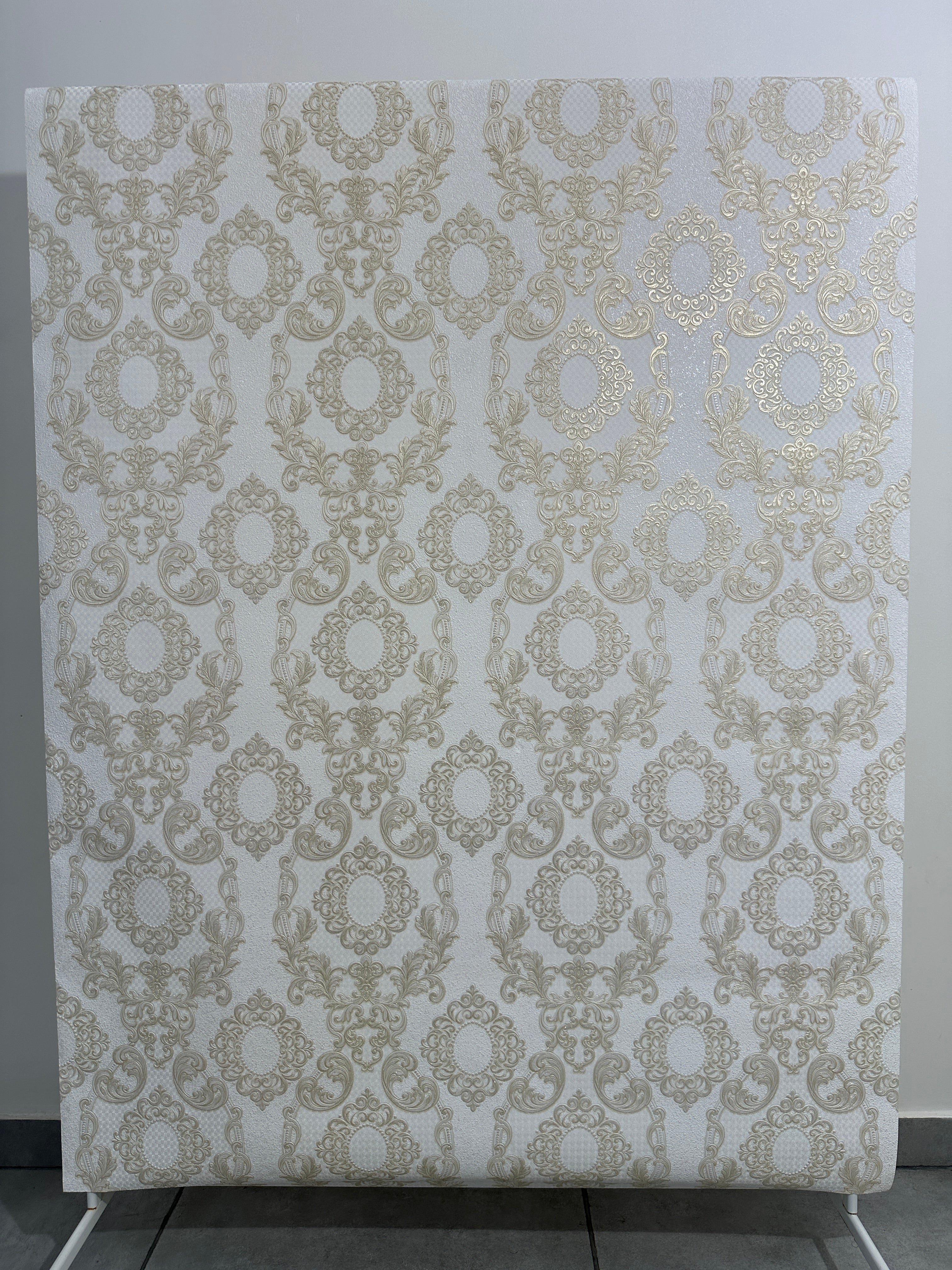 Papier peint baroque blanc or 1,06x10m