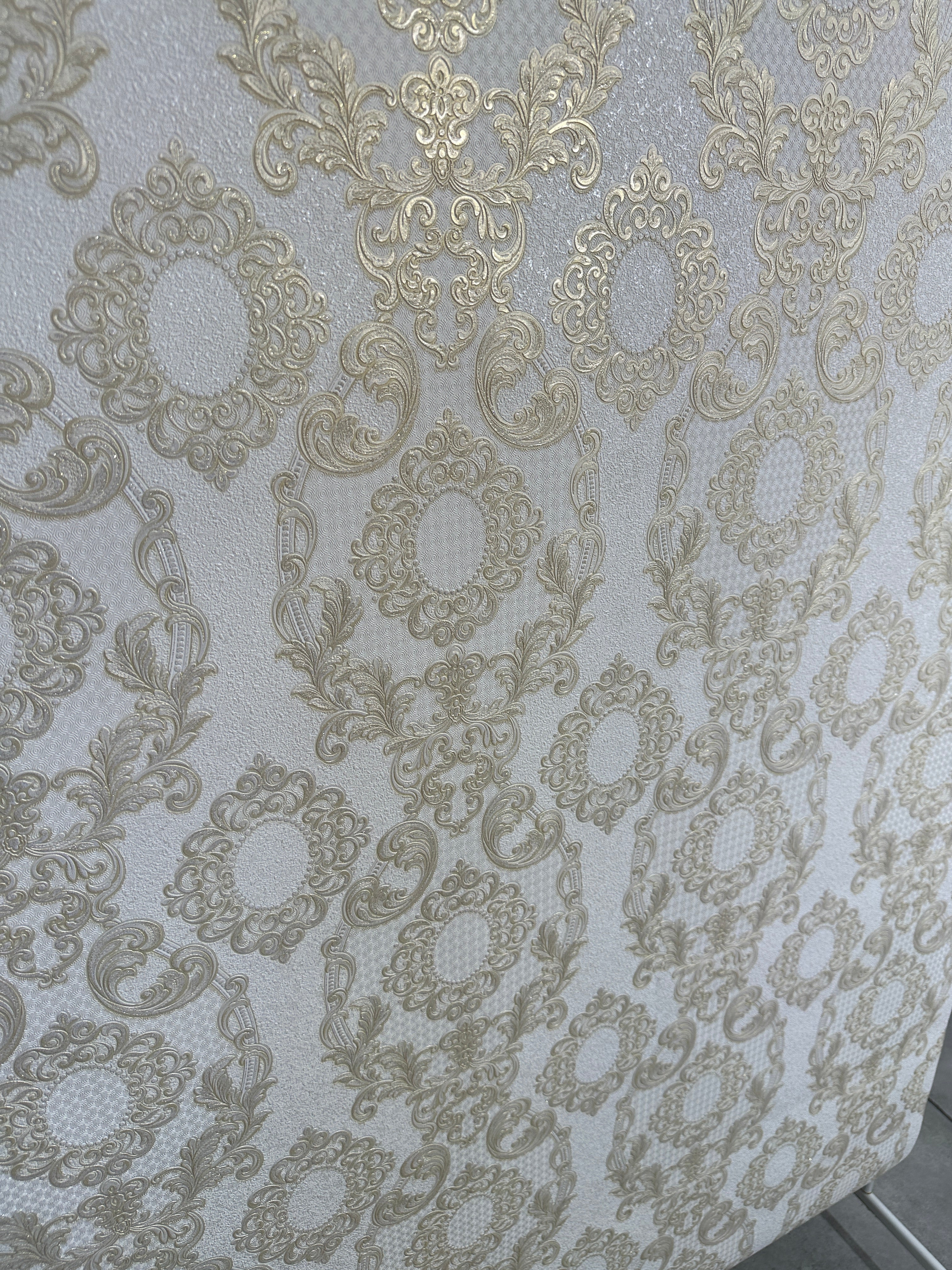 Papier peint baroque blanc or 1,06x10m