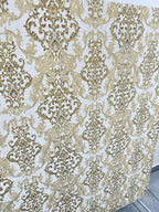 Papier peint baroque blanc or 1,06x10m