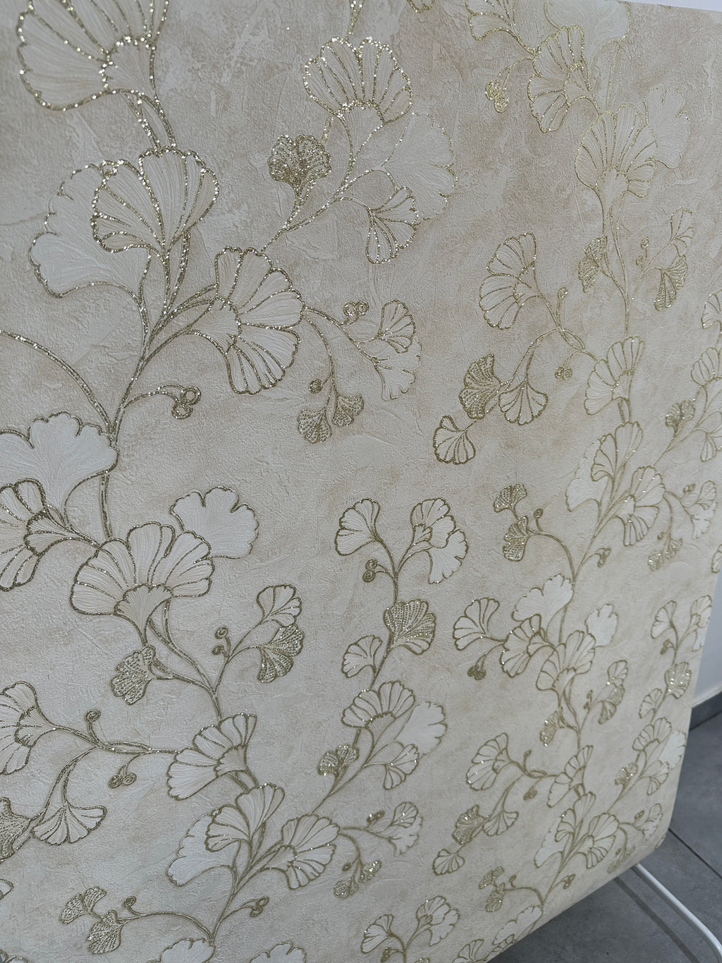 Papier peint fleur or 1,06x10m
