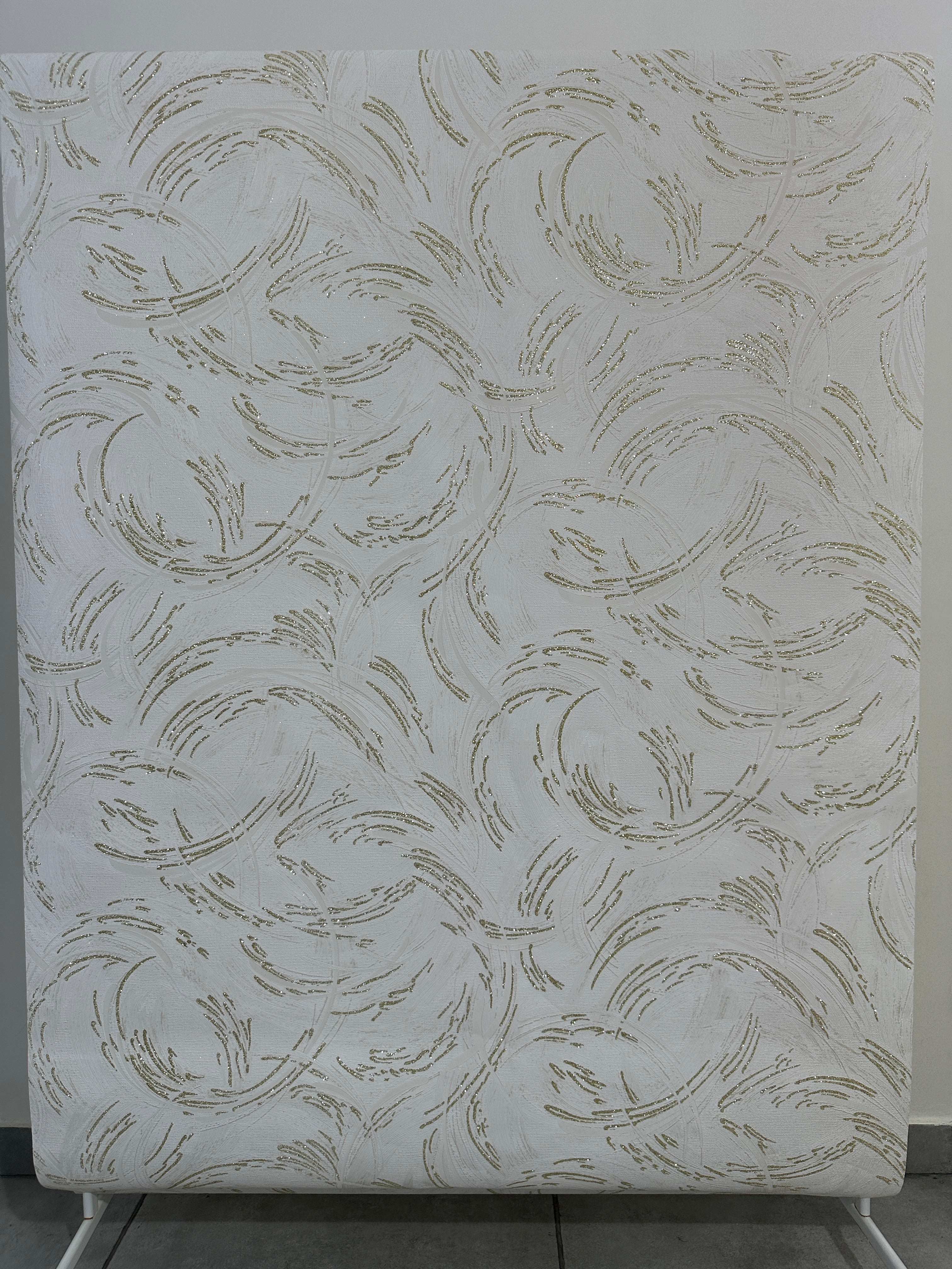 Papier peint arc de cercle blanc/or 1,06x10m