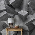 Papier peint 3D cube gris foncé 10mx0,53m